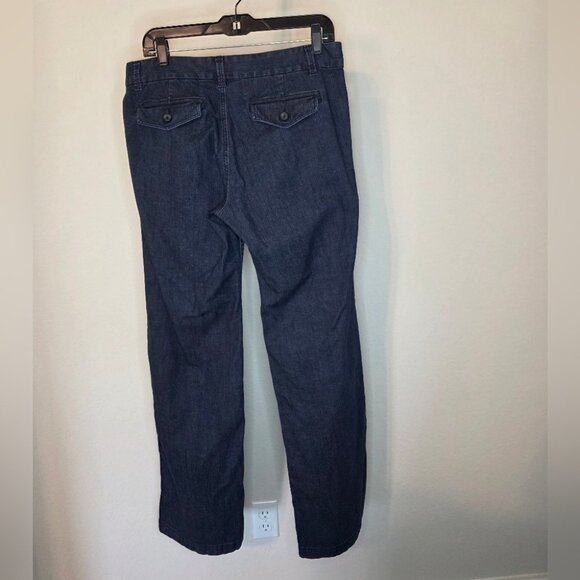 Ann Taylor Loft Size 8 Modern Trouser Wide-Leg Medium Wash Denim Pants - Picture 5 of 10
